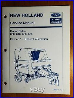 New Holland 630 640 650 660 Round Baler Service Manual Set 40063001-14 7/94