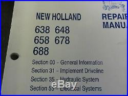 New Holland 638 648 658 678 688 Baler Repair Manual 87012149 3/02