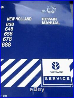New Holland 638, 648, 658, 678, 688 Roll Belt Round Baler Repair Manual 1999