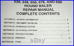 New Holland 638 648 658 678 688 Round Baler Service Repair Shop Manual ORIGINAL
