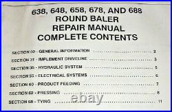 New Holland 638 648 658 678 688 Round Baler Service Shop Repair Manual ORIGINAL