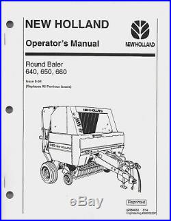 New Holland 640, 650, 660 Round Baler Operator Manual 42064033