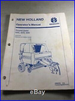 New Holland 640, 650, 660 Round Balers Operators Manual