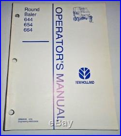New Holland 644 654 664 Round Baler Operators Maintenance Troubleshooting Manual
