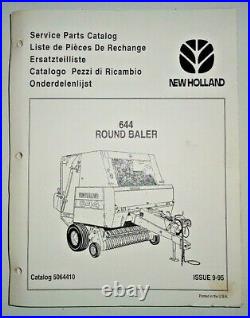 New Holland 644 Round Baler Parts Catalog Manual Book 9/95 NH Original