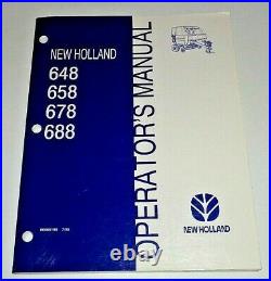 New Holland 648 658 678 688 Round Baler Operators Maintenance Manual NH Original