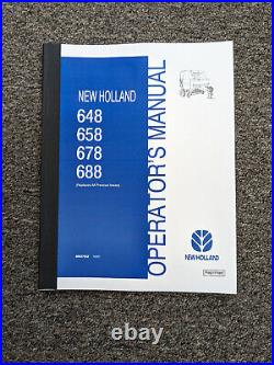 New Holland 648 658 678 688 Round Baler Owner Operator Manual 86637552