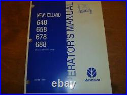 New Holland 648 658 678 688 Round Baler Owner Operator Manual 86637552