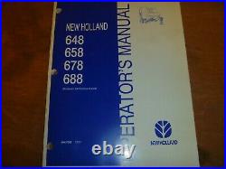 New Holland 648 658 678 688 Round Baler Owner Operator Manual 86637552