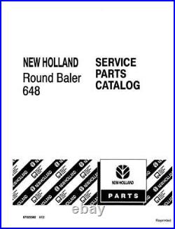 New Holland 648 Round Baler Parts Catalog PDF/USB 87022082