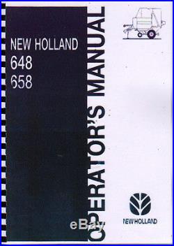 New Holland 648 and 658 Round Baler Operator Manual Book