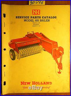 New Holland 65 Baler Service Parts Catalog Manual 65-4 1/2M 6/65