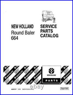 New Holland 664 Round Baler Parts Catalog PDF/USB 86606707