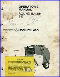 New Holland 847 Round Baler Operator's Manual 1980