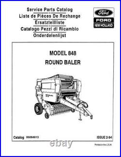 New Holland 848 Round Baler Parts Catalog PDF/USB 05084813