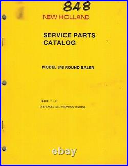 New Holland 848 Round Baler Parts Manual