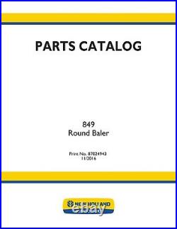 New Holland 849 Round Baler Parts Catalog