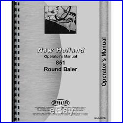 New Holland 851 Round Baler Operators Manual
