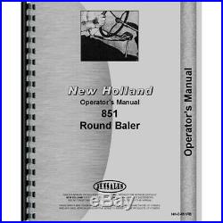 New Holland 851 Round Baler Operators Manual