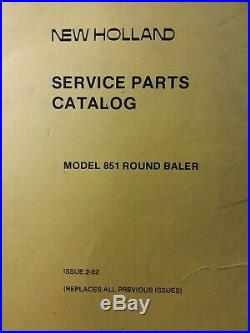 New Holland 851 Round Hay Baler Implement Parts Catalog Manual Agricultural Farm