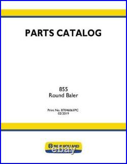 New Holland 855 Round Baler Parts Catalog PDF/USB 87046061