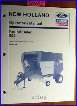 New Holland 855 Round Baler S/N 706837- Owner's Operator's Manual 42085517 8/89