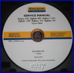 New Holland 870 890 1270 1290 330 340 Big-baler Service Shop Repair Manual CD