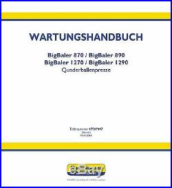 New Holland 870 890 1270 1290 Baler Service Reparaturhandbuch Werkstatthandbuch