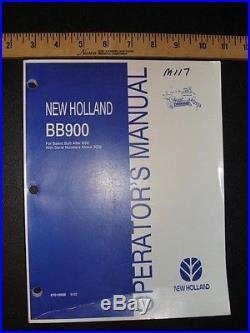 New Holland BB900 Baler Owners Operators Manual