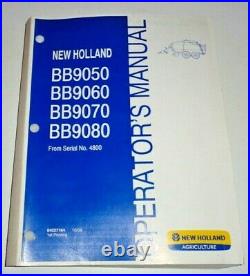 New Holland BB9050 BB9060 BB9070 BB9080 Baler Operators Manual 10/09 Original