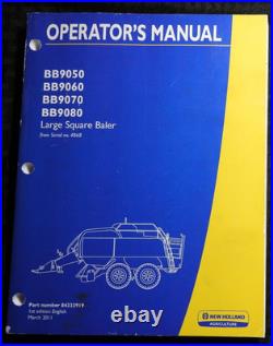 New Holland BB9050 BB9060 BB9070 BB9080 Big Square Baler Operators Manual Nice