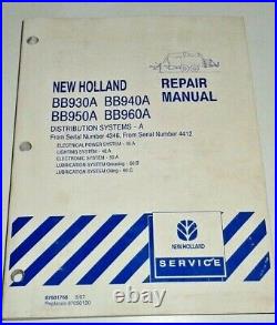 New Holland BB930A BB940A BB950A BB960A Baler ELECTRICAL&LUBE Repair Manual NH
