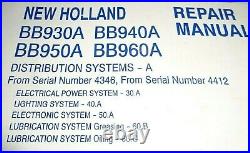 New Holland BB930A BB940A BB950A BB960A Baler ELECTRICAL&LUBE Repair Manual NH