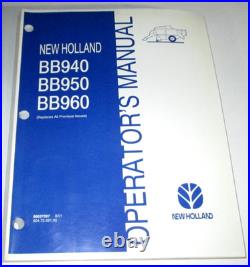 New Holland BB940 BB950 BB960 Baler Operators Maintenance Manual 8-01 ORIGINAL