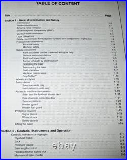 New Holland BB940 BB950 BB960 Baler Operators Maintenance Manual 8-01 ORIGINAL