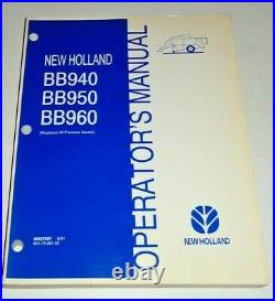 New Holland BB940 BB950 BB960 Baler Operators Owners Manual ORIGINAL! NH 8/01