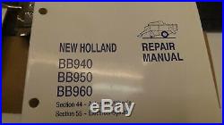 New Holland BB940, BB950, BB960 Big Baler Repair/Service Manual 4 pc Set