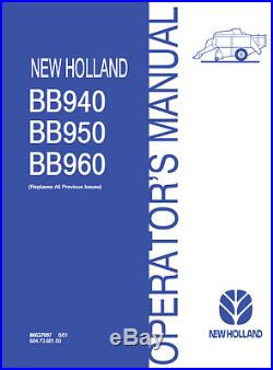 New Holland BB940 BB950 BB960 Large Square Baler Operators Manual (B355)