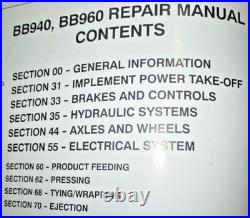 New Holland BB940 & BB960 Square Baler Service Shop Repair Manual NH ORIGINAL