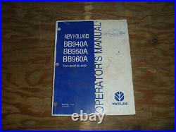 New Holland BB940A BB950A BB960A Square Baler Owner Operator Maintenance Manual