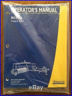 New Holland BC5050 Square Baler Operator Manual #84541437 NEW