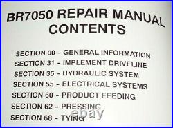 New Holland BR7050 Round Baler Service Repair Shop Workshop Manual ORIGINAL NH