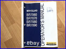 New Holland BR7060 BR7070 BR7080 BR790 Baler factory Operators manual