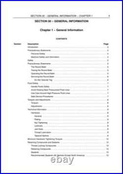 New Holland BR7060, BR7070 Round Baler Service Manual Repair Shop Book