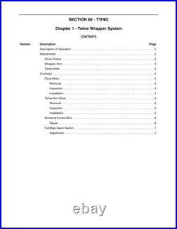 New Holland BR730 Round Baler Service Manual Repair Shop Book New Holland BR730 Round Baler Service Manual Repair Shop Book