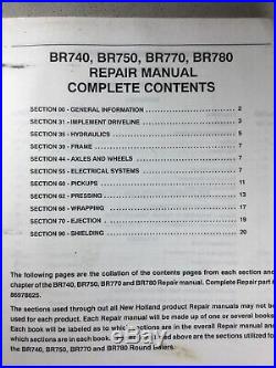 New Holland BR740, BR750, BR770, BR780 Baler Repair, Service Manual Set