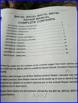 New Holland BR740, BR750, BR770, BR780 Baler Repair, Service Manual Set 2005