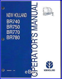 New Holland BR740 BR750 BR770 BR780 Round Baler Operator Manual 87050919