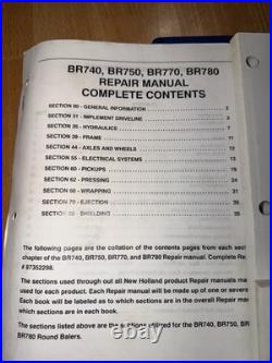 New Holland BR740 BR750 BR770 BR780 Round Baler Shop Service Repair Manual