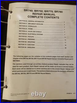 New Holland BR740 BR750 BR770 BR780 Service Repair Manual & Ops Manual